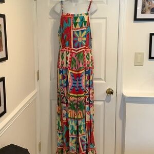 NWT SINCERELY JULES Multicolor Bohemian Coastal Cowgirl Resortwear Jumpsuit L